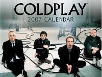 Coldplay  Coldplay calendar cover. William Champion is wearing all white high top Chuck Taylors.
